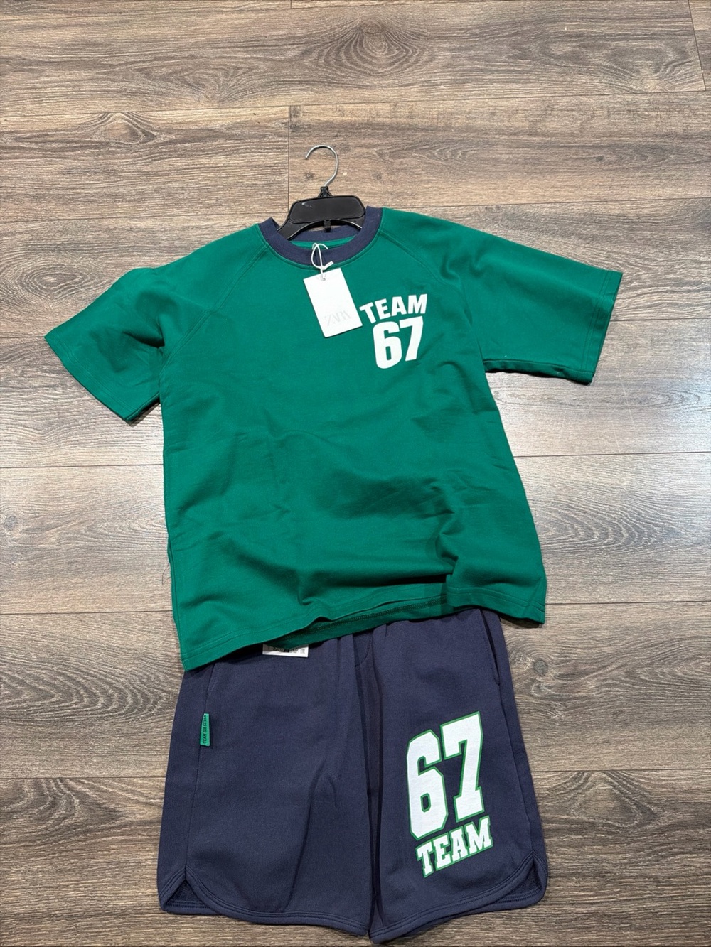 Zara Boys 2-Piece Shirt & Shorts Set Team 67 11-12 Years Old nWT